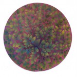 Varjo / 1999 /
akryylimaalaus luonnonlehdille /
halkaisija 150 cm
