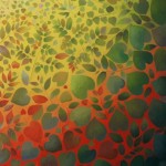 Lehdistö, kesä / 1999
akryyli luonnonlehdille /
230 cm x 150 cm